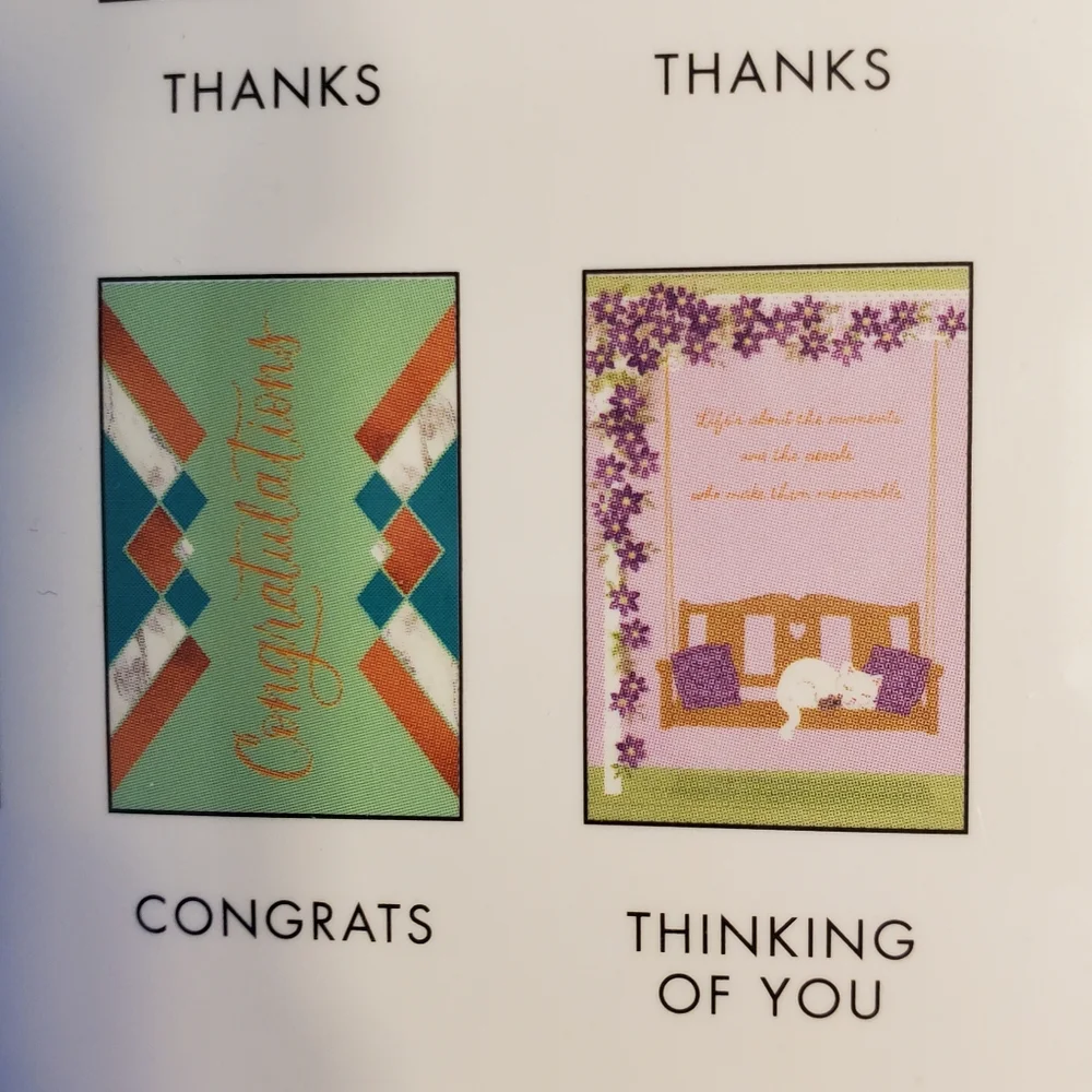American Greetings card assortment with file box